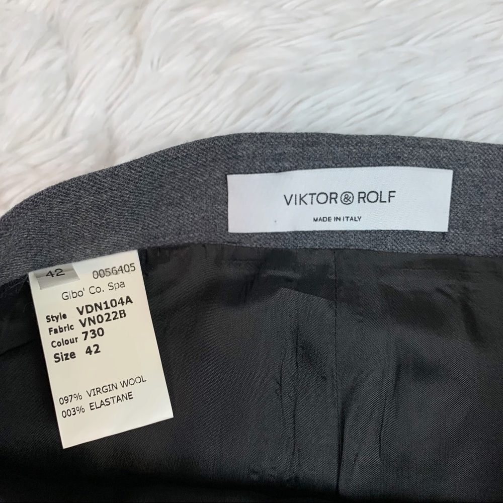 Viktor & Rolf Virgin Wool pleated waist pencil Skirt knee length Made‎ in Italy - Picture 11 of 11